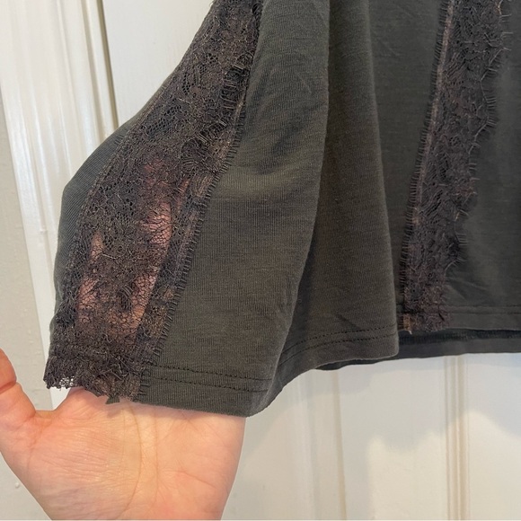 POL Lace Trim  V Neck Cami Tank Top Women’s Med Dark Feminine Grey Fairygrunge - Picture 5 of 10